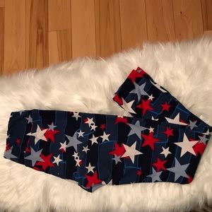 Lularoe red, white, and blue leggings OS